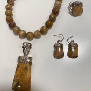 Jay King “Mine Finds”Necklace, earrings, pendant and ring set 925 sterling